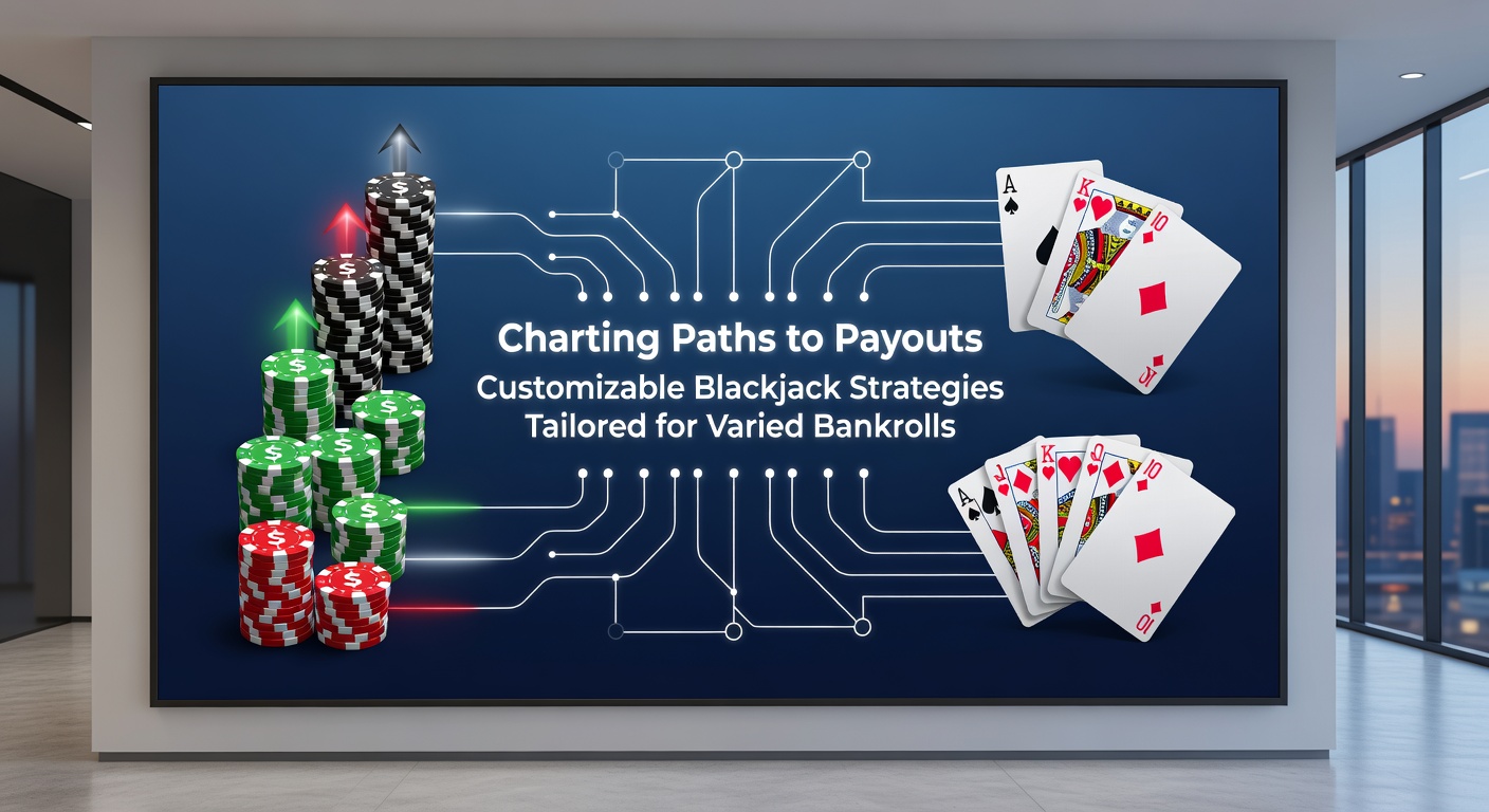 A blackjack table with chips stacked in varying amounts, illustrating bankroll differences in play