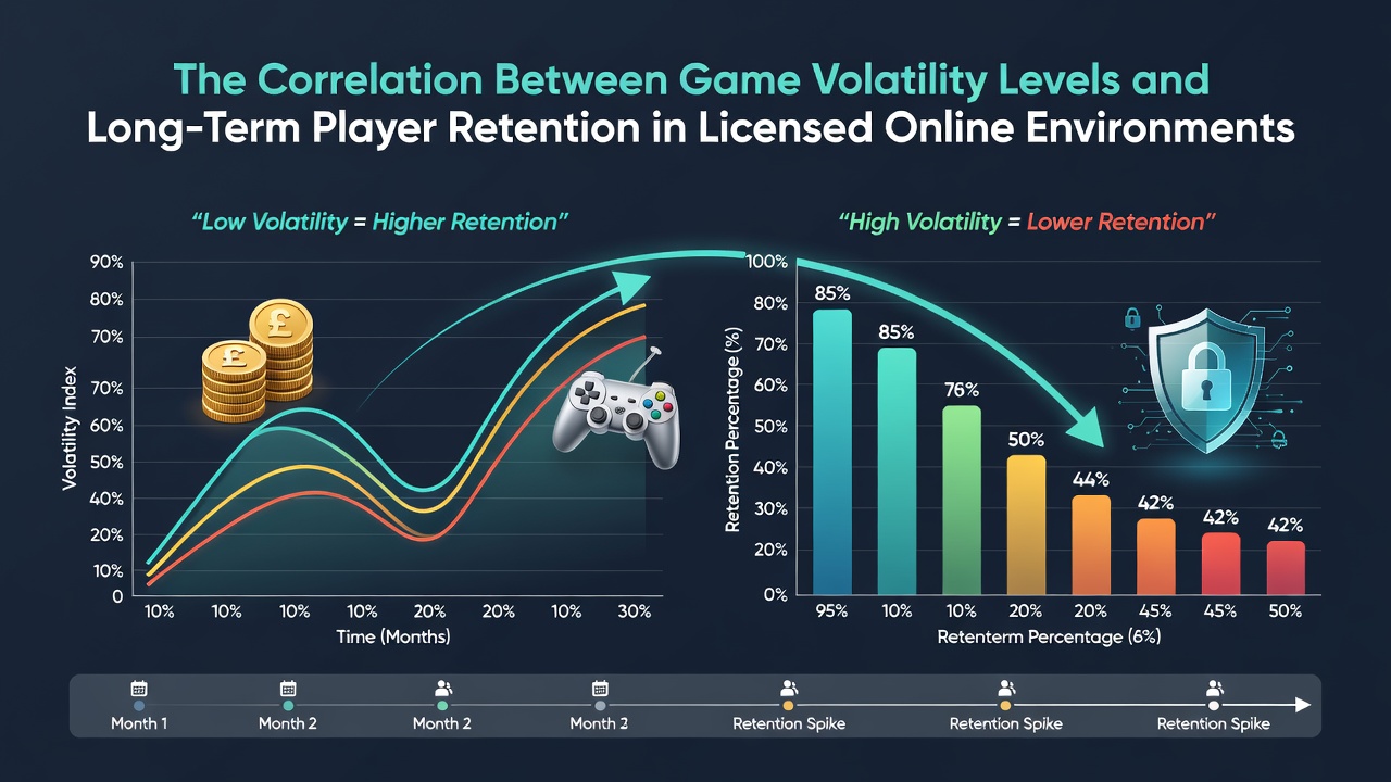 Heatmap illustrating player retention patterns by volatility category over six-month periods