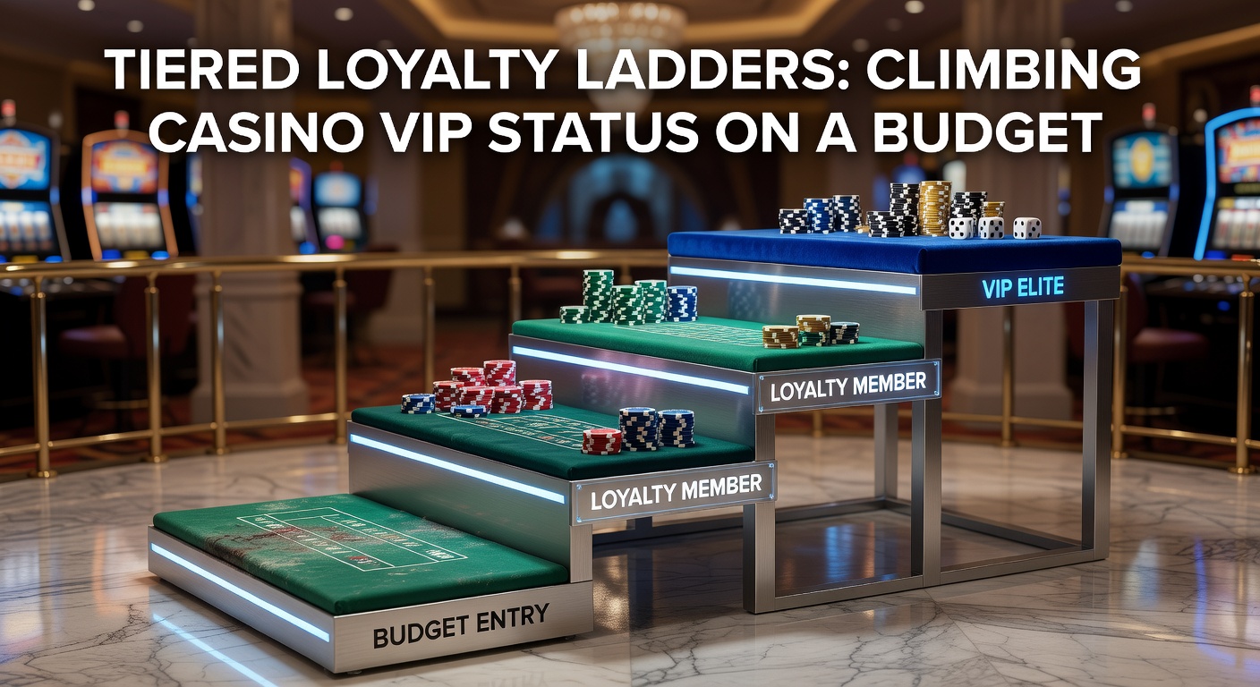 Casino loyalty card tiers displayed on a sleek digital screen, showing progression from bronze to platinum levels with escalating perks