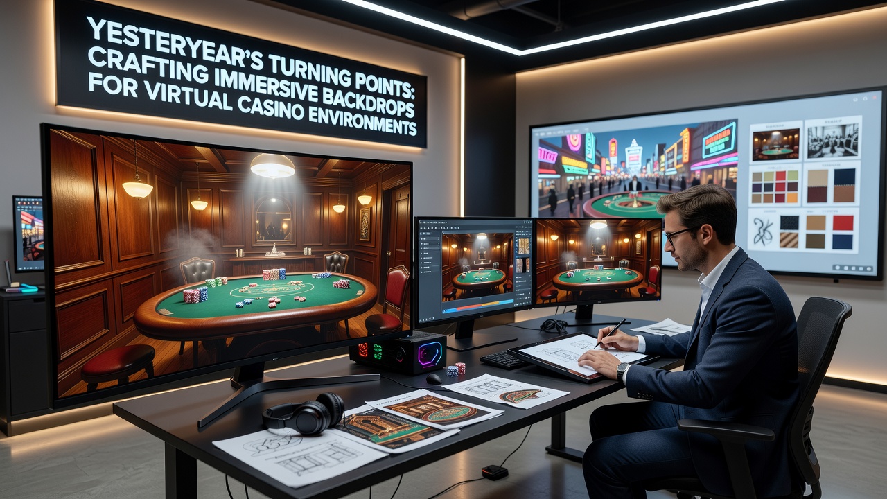 Detailed period-accurate textures and lighting in a virtual casino scene inspired by early 20th century industrial expansion